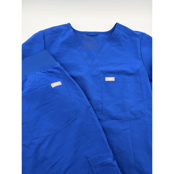 Figs Pants - FIGS Scrub Set Womens XS Blue Zamora Joggers & Top Technical Collection